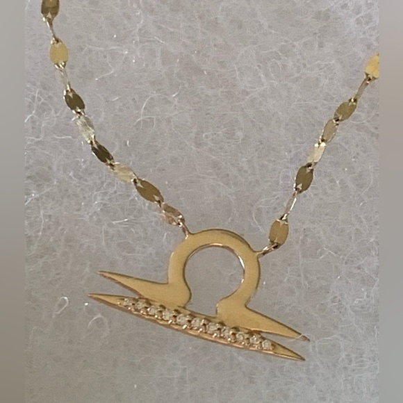LANA 14K Yellow Gold Disc Chain Lariat Diamond Libra Necklace - Picture 5 of 14